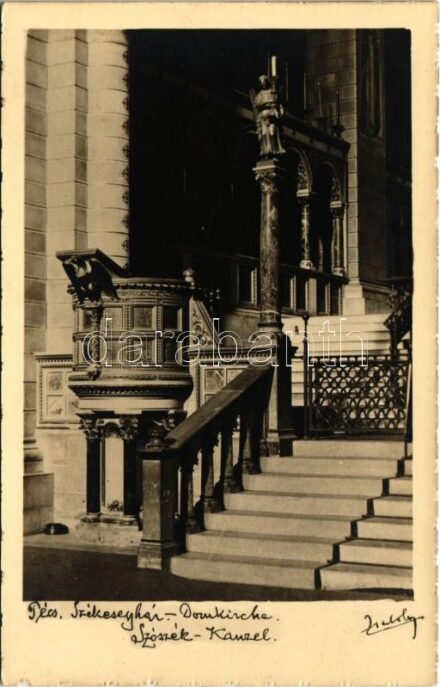 Pécs, Székesegyház, belső, Szószék. Zsabokorszky mérnök felvétele