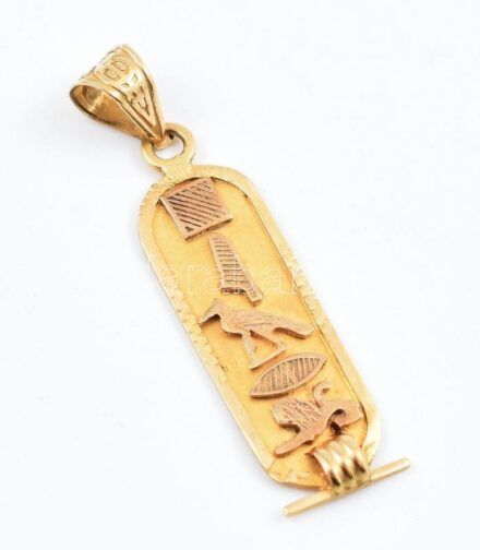 14K arany (Au) egyiptomi medál. Jelzett 1,2 g