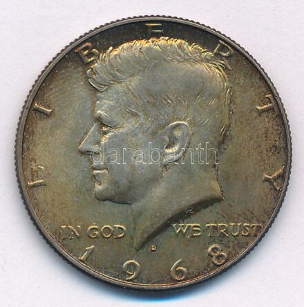 Amerikai Egyesült Államok 1968D 1/2$ Ag 'Kennedy' T:2 patina USA 1968D 1/2 Dollar Ag 'Kennedy' C:XF patina Krause KM#202a