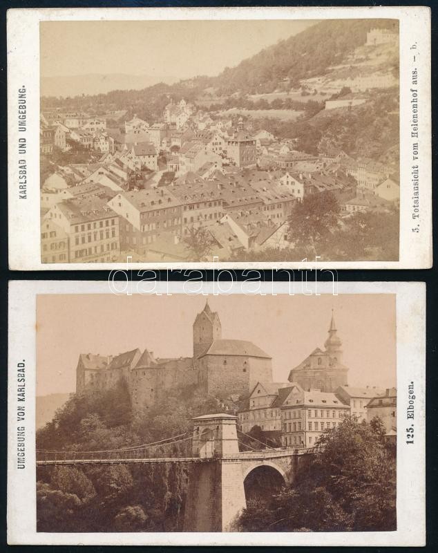 cca 1880 2 db Karlsbad vizitkártya