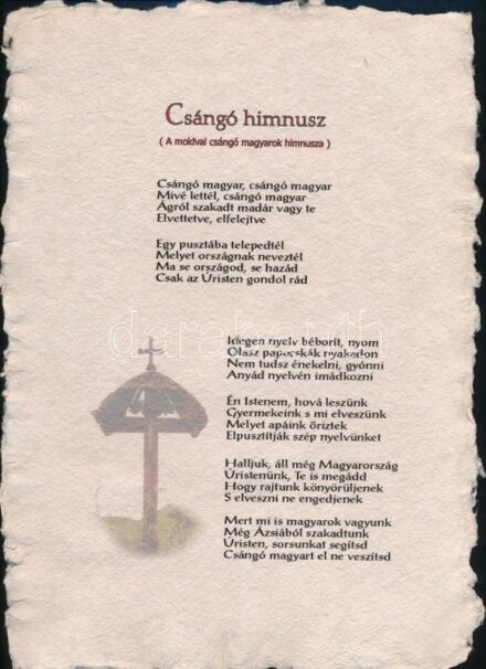 Csángó himnusz merített papíron, 30x21 cm