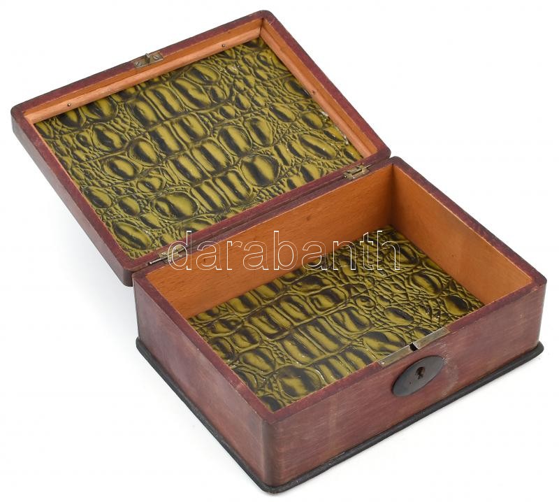 Fadoboz, tetején üveg alatt, angol vadászjelenet, litográfia, kopásnyomokkal, 14x19x7cm - Image 2