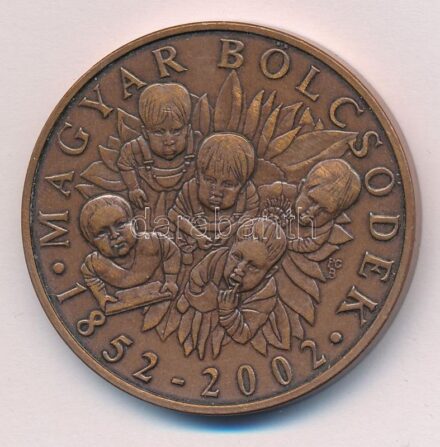 Pogány Gábor Benő (1962-) 2002. 'Magyar Bölcsődék 1852-2002.' kétoldalas bronz emlékérme (42,5mm) T:1-