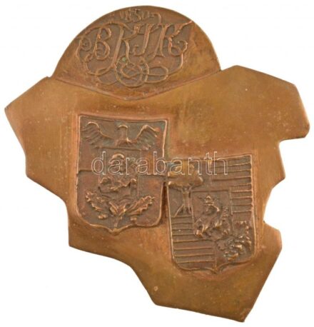 ~1970. 'BKIK - Budapesti Kereskedelmi és Iparkamara - 1850' egyoldalas Br plakett (~135x120mm) T:2