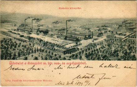 1899 (Vorläufer) Diósgyőr (Miskolc), M. kir. vas- és acélgyár. Lővy József fia kiadása (Rb)