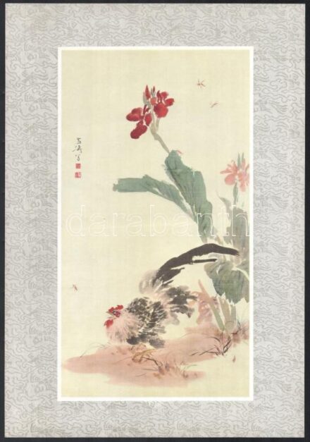 cca 1950-60 Wang Hsueh-tao: Kakas. Nyomat, papír, teljes méret: 38,5x26,5cm