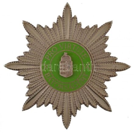 1992. 'Bátorságért Érdemjel' zománcozott, tű belső oldalán jelzett Ag kitüntetés (26,81g/0.925/50x50mm) T:1