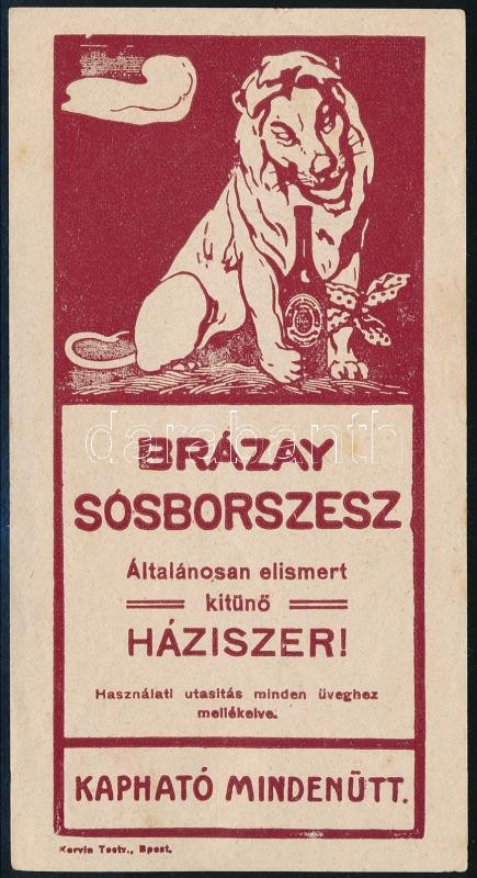 Brázay sósborszesz számolócédula