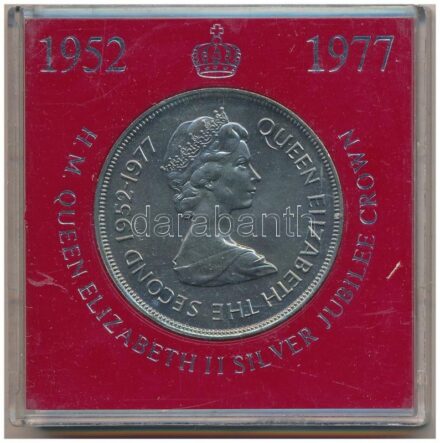 Gibraltár 1977. 25p Cu-Ni 'II. Erzsébet / Ezüstjubileum' eredeti műanyag tokban T:1 Gibraltar 1977. 25 Pence Cu-Ni 'Elizabeth II / Silver Jubilee' in original plastic case C:UNC Krause KM#10