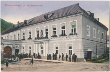 Körmöcbánya, Kremnitz, Kremnica; M. kir. pénzverőhivatal, pénzverde. Ritter Sándor kiadása / mint with Hungarian coat of arms