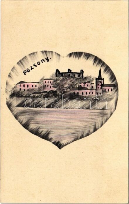 Pozsony, Pressburg, Bratislava; Saját kézzel rajzolt szív alak / hand-drawn heart shape