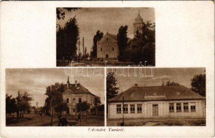 1944 Tura, templom, községháza, takarékpénztár (EK)