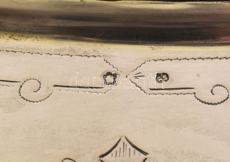 Ezüst (Ag) Tálcácska, jelzett, 17x12,5cm, nettó: 134g - Image 3