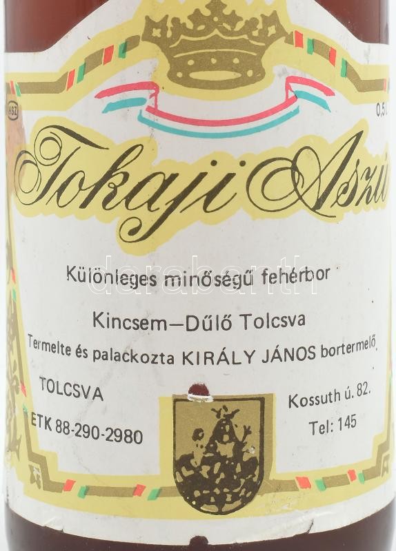 1986 Tokaji Aszú, 4 puttonyos fehérbor, 0,5 l, bontatlan palack - Image 2