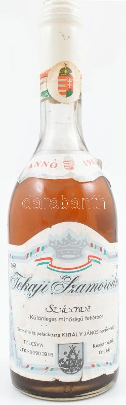 1988 Tokaji Szamorodni, száraz fehérbor, 0,5 l, bontatlan palack