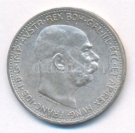 Ausztria 1914. 1K Ag 'Ferenc József' T:2 patina, kis karc Austria 1914. 1 Corona Ag 'Franz Joseph' C:XF patina, small scratch Krause KM# 2820