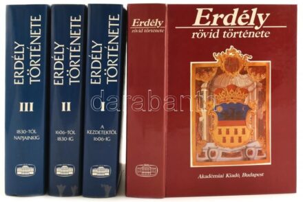 Erdély története. A kezdetektől napjainkig. I-III. köt. Főszerk.: Köpeczi Béla. Bp., 1988, Akadémiai Kiadó. Harmadik kiadás. Kiadói egészvászon-kötés, kiadói papír védőborítóban. + Erdély rövid története. Főszerk.: