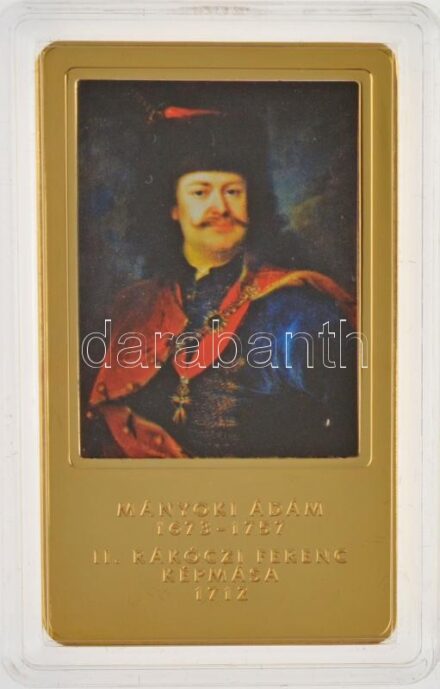 2014. 'A magyar festészet remekművei / Mányoki Ádám 1673-1757. - II. Rákóczi Ferenc képmása 1712.' aranyozott, multicolor Cu emlékérem (35x60mm) T:PP