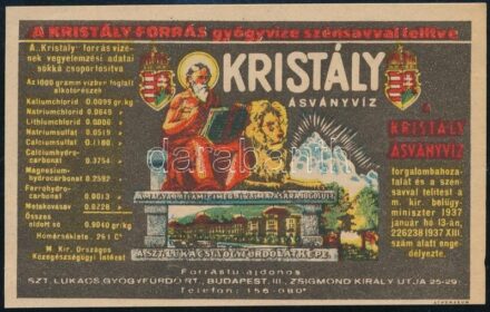 Kristály ásványvíz címke