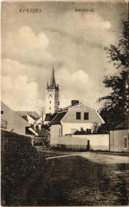 1910 Eperjes, Presov; Kálvária út. Divald Károly Fia kiadása / Calvary Street (r)