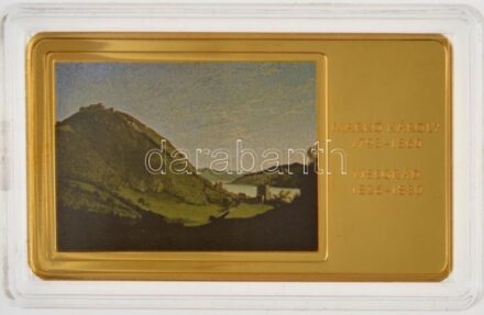 2014. 'A magyar festészet remekművei / Markó Károly 1793-1860. - Visegrád 1826-1830.' aranyozott, multicolor Cu emlékérem (35x60mm) T:PP