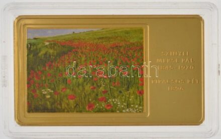 2014. 'A magyar festészet remekművei / Szinyei Merse Pál 1845-1920. - Majális 1873.' aranyozott, multicolor Cu emlékérem (35x60mm) T:PP