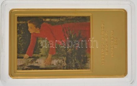 2014. 'A magyar festészet remekművei / Ferenczy Károly 1862-1917. - Madárdal 1893' aranyozott, multicolor Cu emlékérem (35x60mm) T:PP
