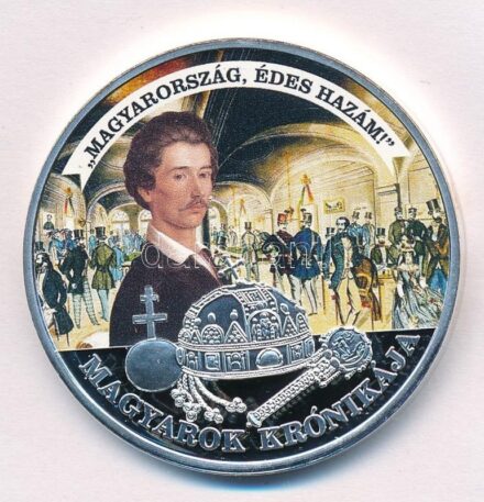 DN 'A Magyarok Krónikája - 'Magyarország, édes hazám / 1907. 5K' ezüstözött multicolor rézötvözet emlékérem, tanúsítvánnyal (42mm) T:PP kis patina