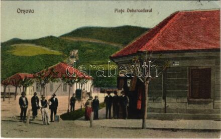 Orsova, Piata Debarcaderul / tér, Schiketanz üzlete / square, shop (EK)