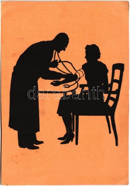 1949 Vérnyomásmérés. Polybé B-vitamin injekció reklám. Magyar Pharma Gyógyárú rt. / Hungarian B-vitamin advertisement, blood pressure measurement (EK)