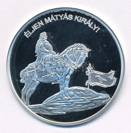 DN 'Nemzetünk nagyjai - Hunyadi Mátyás' Ag emlékérem tanúsítvánnyal (10,37g/0.999/35mm) T:PP pár felületi karc