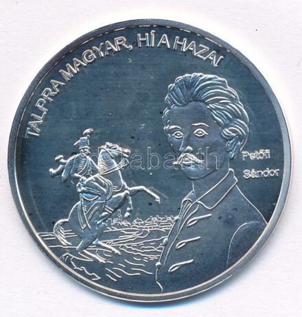 DN 'Nemzetünk nagyjai - Petőfi Sándor' Ag emlékérem tanúsítvánnyal (10,37g/0.999/35mm) T:PP kis patina, pár felületi karc