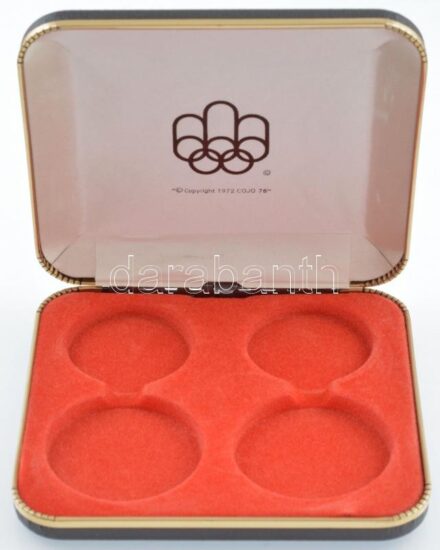 Kanada 1976. 5 Dolláros olimpiai ezüst emlékérmék eredeti doboza, érmék nélkül, jó állapotban Canada 1976. Original box of 1976. 5 Dollars Olympic commemorative silver coins, without the coins, in good condition