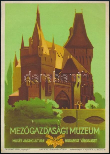 'Mezőgazdasági Múzeum Városliget' villamosplakát, 23,5×16,5 cm
