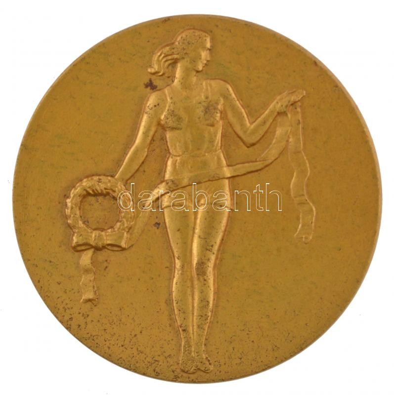 1951. 'Országos bajnok 1951. - 4x100 m női I.' kétoldalas, aranyozott Br díjérem eredeti tokban. Ebben az évben Egri Lenke, Rákhely Gyuláné, Bartha Lászlóné, Gyartmati Olga nyerték a magyar bajnoki címet ebben a versenyszámban. - Image 2