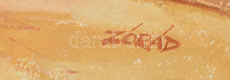 Zórád jelzéssel: Utcarészlet. Akvarell, papír. Kissé sérült. 40x59 cm - Image 2