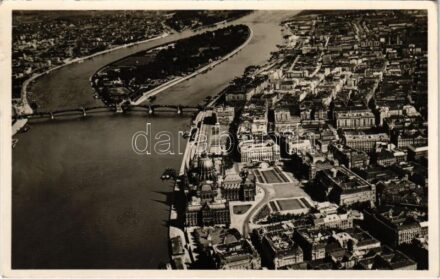 Budapest, Országház és Margitsziget. M. kir. állami térképészeti intézet légi felvétele 488.