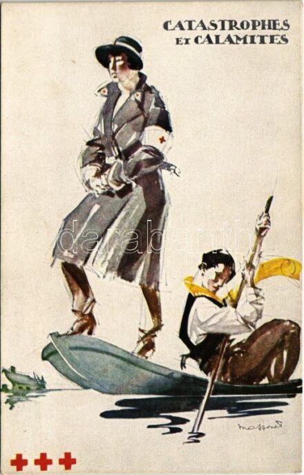 Catastrophes et Calamites. Vendu au profit de la Croix Rouge de Belgique / Belga Vöröskeresztes propaganda / Belgian Red Cross propaganda s: Massonet