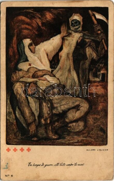 En temps de guerre. Vendu au profit de la Croix Rouge de Belgique / Belga Vöröskeresztes propaganda / Belgian Red Cross propaganda s: Allard l'Olivier (Rb)
