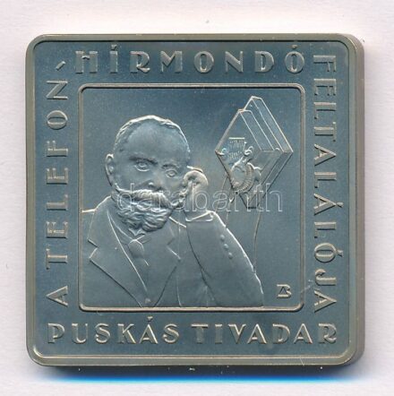 2008. 1000Ft Cu-Ni 'Telefonhírmondó - Puskás Tivadar' tanúsítvánnyal, kapszulában T:BU patina Adamo EM216