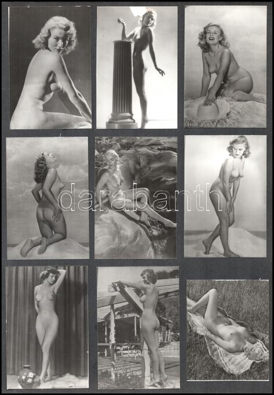 25 db aktfotó, kartonra ragasztva, 8x6 cm és 15x10 cm között - Image 2