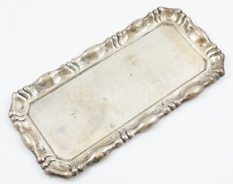 Ezüst (Ag) tálca, jelzett, 45x22cm, nettó: 654g