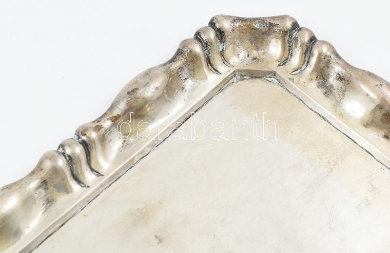 Ezüst (Ag) tálca, jelzett, 45x22cm, nettó: 654g - Image 2