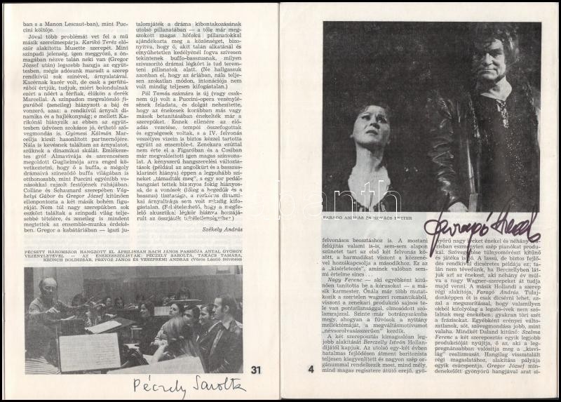 A Muzsika c. folyóirat 1978. évi évfolyama 16 aláírással Péczely Sarolta, Fischer Annie, Siegfried Jerusalem, Theo Adam, Kadosa Pál - Image 3