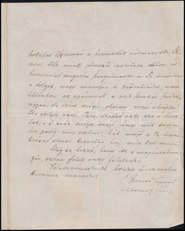 1883 Veszprém, Cholnoky László (1835-1901) köz-, és váltó-ügyvéd saját kézzel írt levele, sógorának, Zombath Pálnak, saját kezű aláírásával, fejléces papíron, valamint 1 további fejléces papírja, de rajta az ügyvéd - Image 2