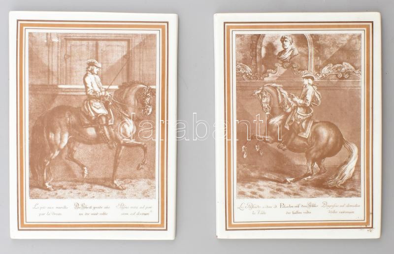 2 db Tettau porcelán fali dísz kép. matricás, jelzett, hibátlan 20x25 cm