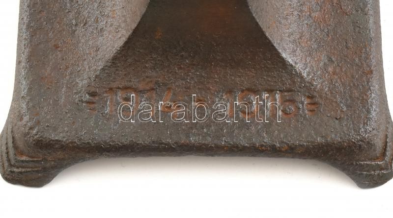 1914-1915 'A győzelemért' feliratú gyertyatartó pár, kopásnyomokkal, m: 21,5 cm - Image 2