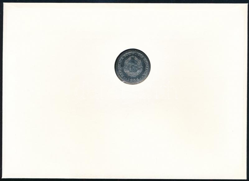 Románia 1966. 1L felbélyegzett borítékban, bélyegzéssel, német nyelvű leírással T:1 Romania 1966. 1 Leu in envelope with stamp and cancellation, with German description C:UNC - Image 2