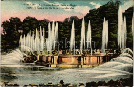 1929 Versailles, Les Grandes Eaux au Bassin de Neptune / Neptune's Basin when the Great Fountains play (glue marks)
