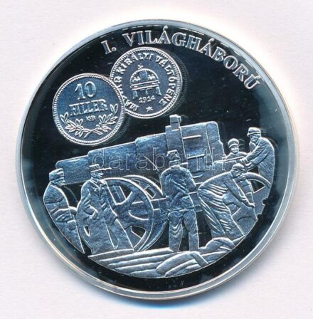 DN 'A magyar pénz krónikája - I. világháború' Ag emlékérem tanúsítvánnyal (20g/0.999/38,61mm) T:PP